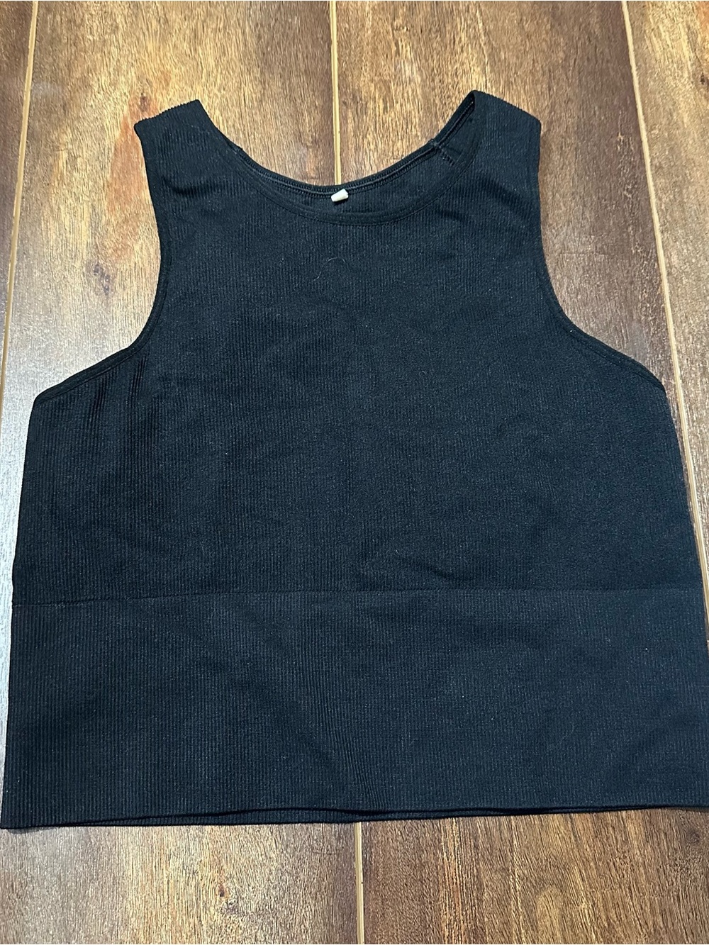 H&M Black Ribbed Cropped Sports Bra / Top